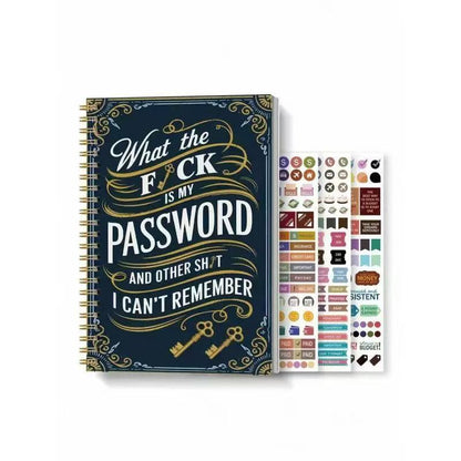 📅Funny Password Notebook - Spiral Bound with Lock Icons & Funny Security Phrases✍️
