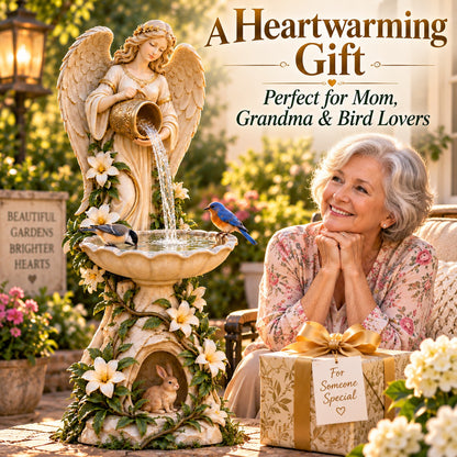 ✨Last Day 49% OFF✨☀️ Solar Angel Starlight Bird Waterer™🪽 – Lighted Garden Birdbath & Outdoor Decor