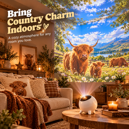 Highland Cow Projector | Cozy Room Decor & Gift