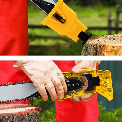 Portable Chainsaw Sharpener - Bar-Mount Rapid Chain Sharpening Tool for 14/16/18/20 Inch 2-Hole Chainsaw Bars