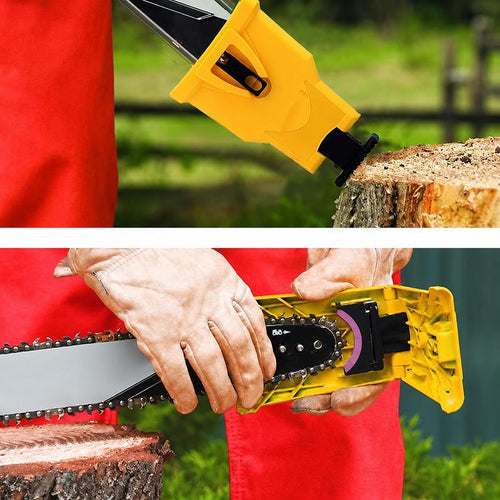 Portable Chainsaw Sharpener - Bar-Mount Rapid Chain Sharpening Tool for 14/16/18/20 Inch 2-Hole Chainsaw Bars
