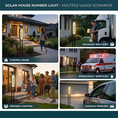 ☀️ Solar House Number Light | Waterproof Illuminated Address Sign With 3 Light Modes