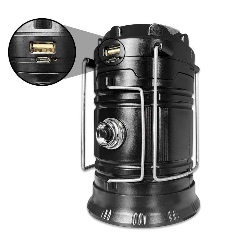 3-in-1 Solar Collapsible Camping Light - LED Horse Lantern Flashlight with USB Phone Charger, Ultra-Bright Portable Tent Lamp for Camping & Emergency
