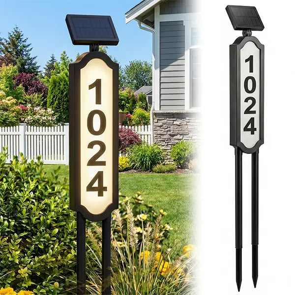 ☀️ Solar House Number Light | Waterproof Illuminated Address Sign With 3 Light Modes