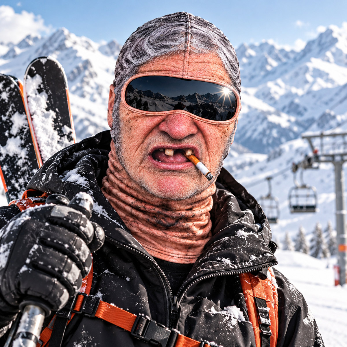 ❄️Funny Old Man Ski Mask