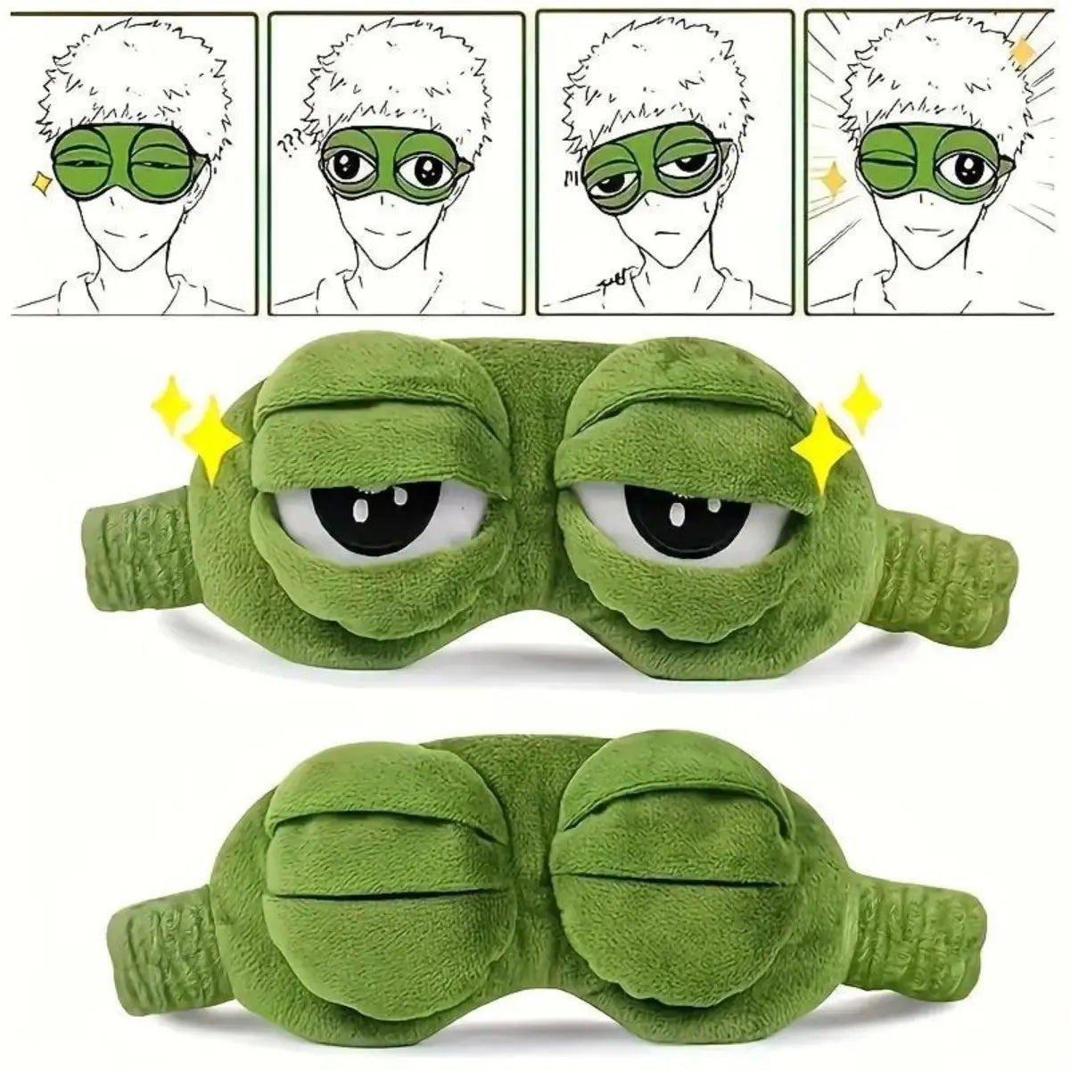 🐸3D Frog Eye Mask - Cotton-Plush Soft Cute 3D Shaping Cartoon Blindfold