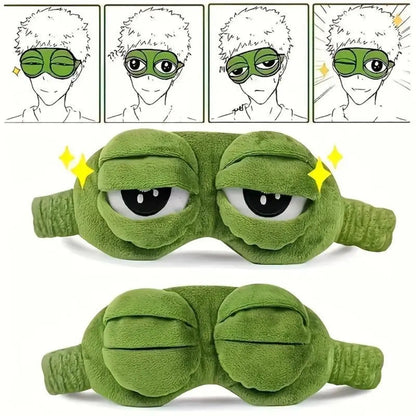 🐸3D Frog Eye Mask - Cotton-Plush Soft Cute 3D Shaping Cartoon Blindfold