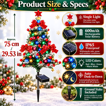 Last Day Promotion! 🔥 Solar Cedar Christmas Tree Lights| Festive Outdoor Holiday Decor ✅️BUY 4 GET 20% OFF