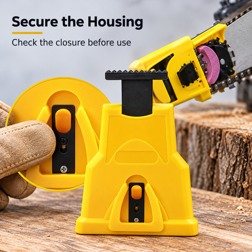 💥Compact Chainsaw Sharpener – Portable Bar-Mount Chain Sharpening Tool with Replaceable Sharpening Stone