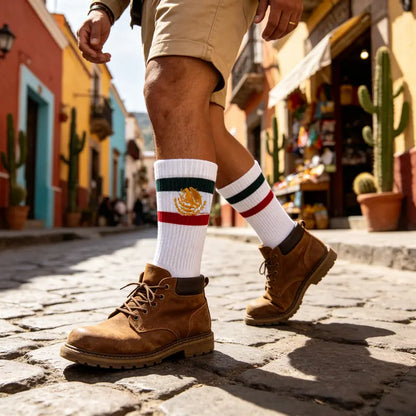 🇲🇽 Step Into Culture & Pride! Introducing the Ultimate Mexican Flag Embroidered Socks!