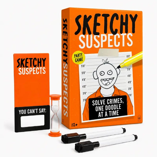 🚨 Sketchy SuspectsTM Police Sketch Party Game | Hilarious Drawing & Guessing Game for Ages 12+, 2+ Players, Family Nights & Parties ✏️😂