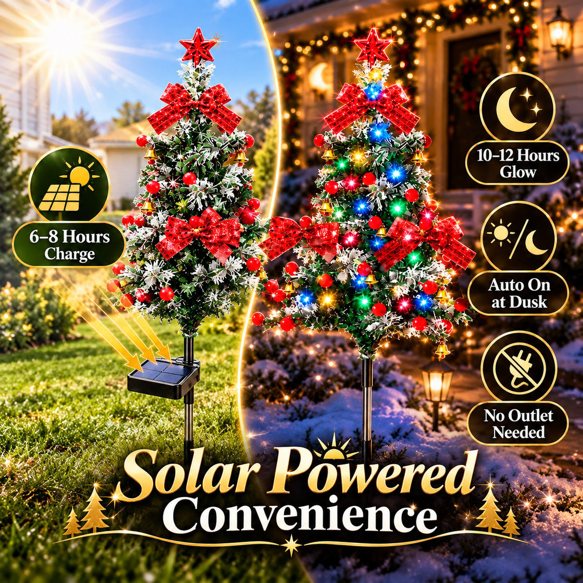 Last Day Promotion! 🔥 Solar Cedar Christmas Tree Lights| Festive Outdoor Holiday Decor ✅️BUY 4 GET 20% OFF