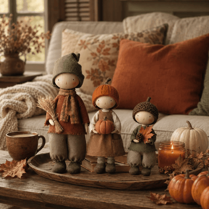 🍁3er-Set rustikale Herbst-Erntepuppen
