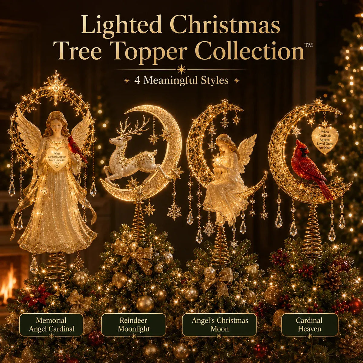⏳ Last Day 49% OFF – 🎄 Lighted Memorial Christmas Tree Topper Collection