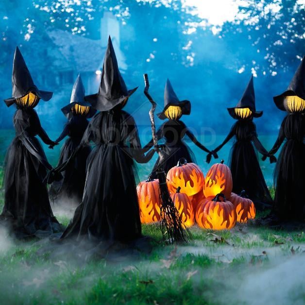 🎃HOT SALE ❤️‍🔥🧙‍♀️Lighted Halloween Witch Stake For Halloween Decoration🎃