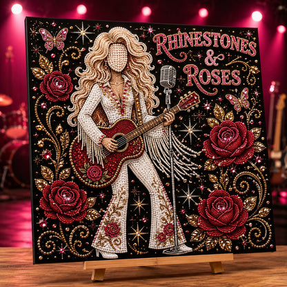 🎤 Premium 3D Pearl Dolly Country Music Tribute Art Kit | Luxury Flocked Canvas with Scratch-Resistant Non-Fading Acrylic Resin Pearls & Faceted Drills DIY Keepsake Decor 💎✨