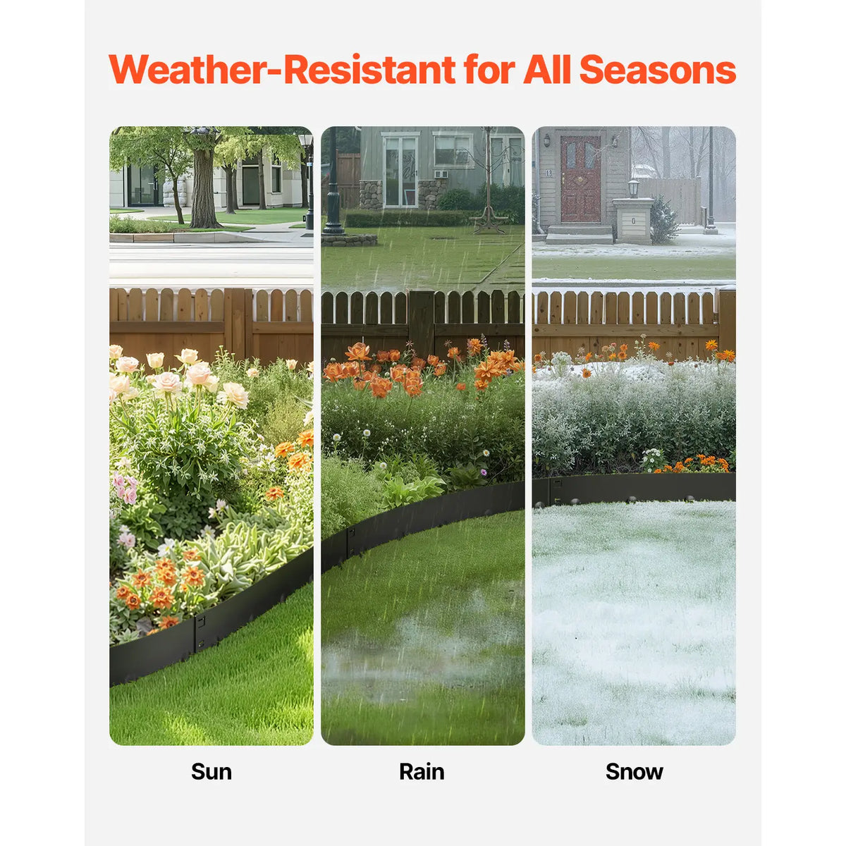 Galvanized Steel Yard Edging Sets (5 Packs, 39x3 in) - Rust Resistant, Flexible Bend, Heavy-Duty Garden Borders, Border Divider for Outdoor Raised Beds, Landscape Design Easy Installation