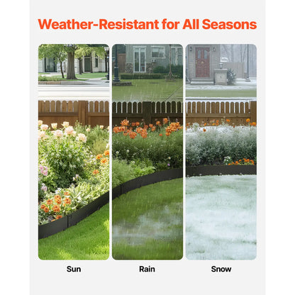 Galvanized Steel Yard Edging Sets (5 Packs, 39x3 in) - Rust Resistant, Flexible Bend, Heavy-Duty Garden Borders, Border Divider for Outdoor Raised Beds, Landscape Design Easy Installation