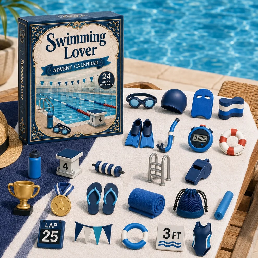 🎄🏊‍♀️ Swimming Lover’s Advent Calendar 2026 – 24 Fun Acrylic Charms