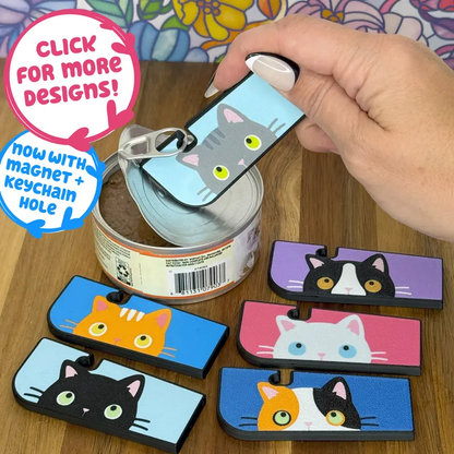 Food can tab opener magnet keychain