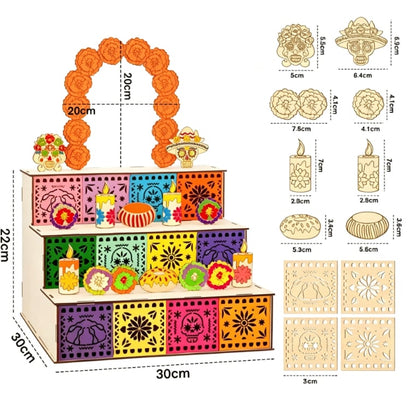 ✨Last Day 49% OFF - 🎃🏵️Day of the Dead Wooden Altar Display Set | 💕Death is not the end of life, forgetting is(📦Buy 2 Free Shipping)