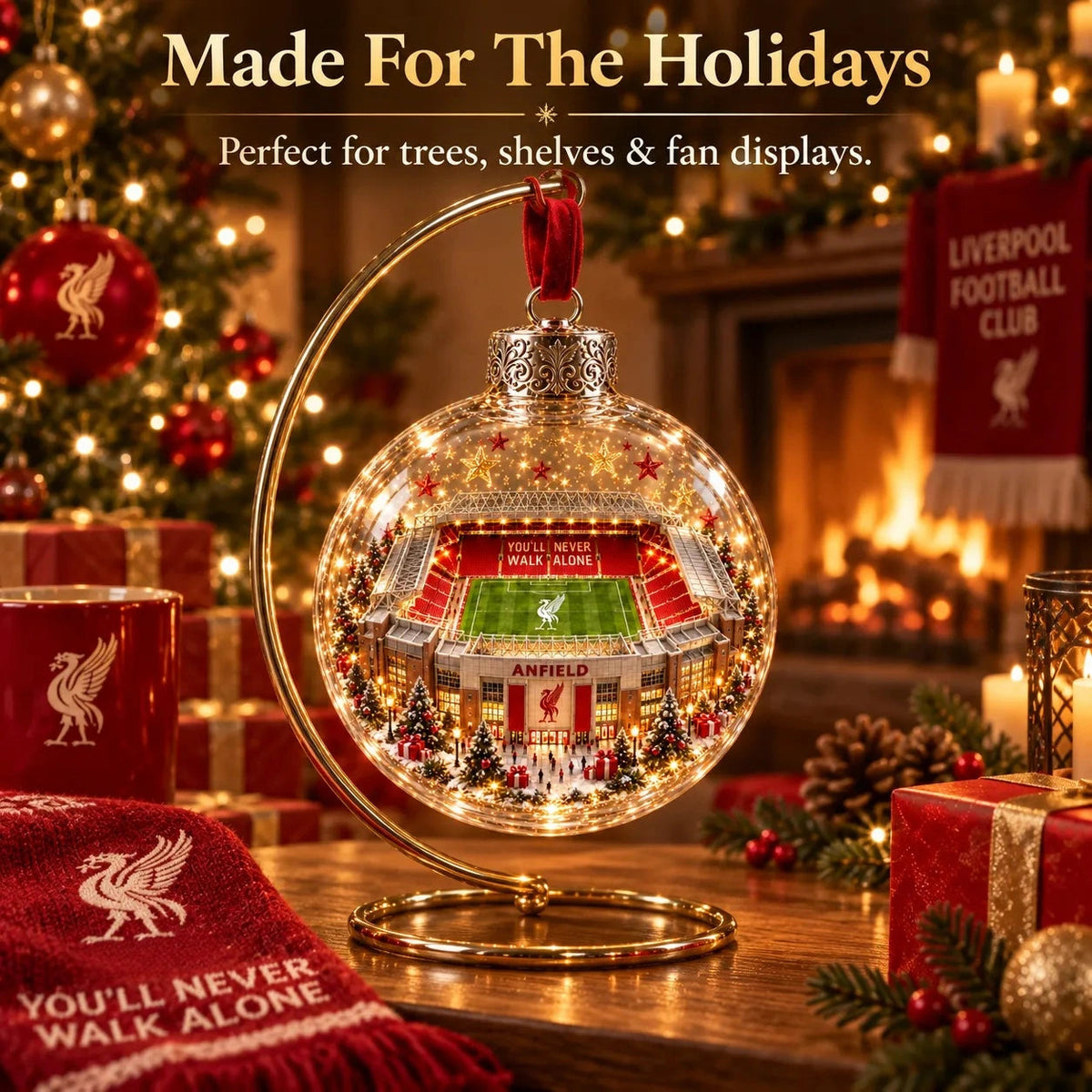 ⚽🎄 Christmas Sale: 50% OFF – Light-Up Football Stadium Ornament | 20 Styles