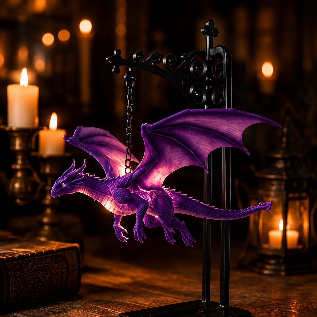 🔮 Transform Your Bookshelf Into a Fantasy Realm! Mystical Hanging Dragon Figurine Decor — Gothic Floating Dragon Statue Booknook Ornament