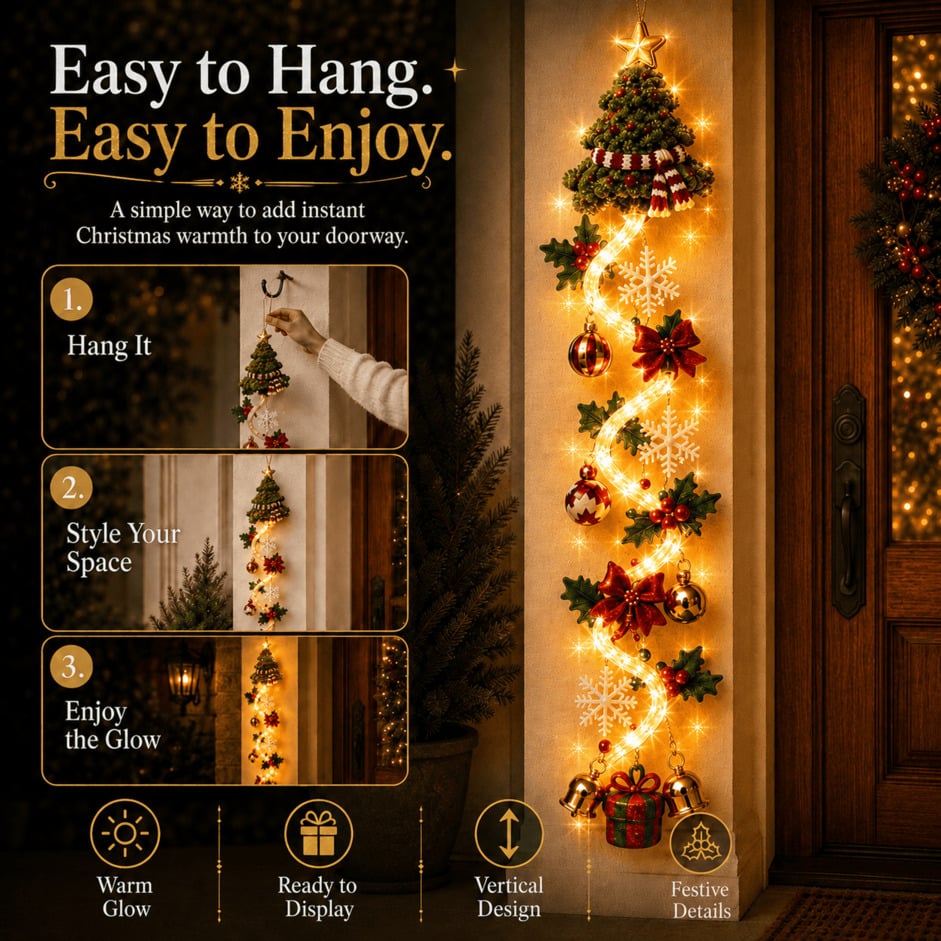 ⏳ Last Day 49% OFF – 🎄Trovehand™ Glowing Christmas Door Hanger