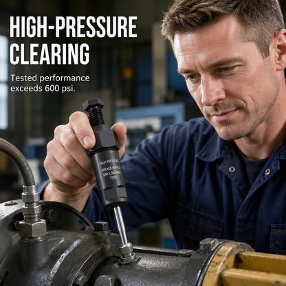 🔧Heavy-Duty Grease Fitting Cleaner – 600 PSI High-Pressure Grease Gun Unclogging Tool with M6/M8/M10 Adapters