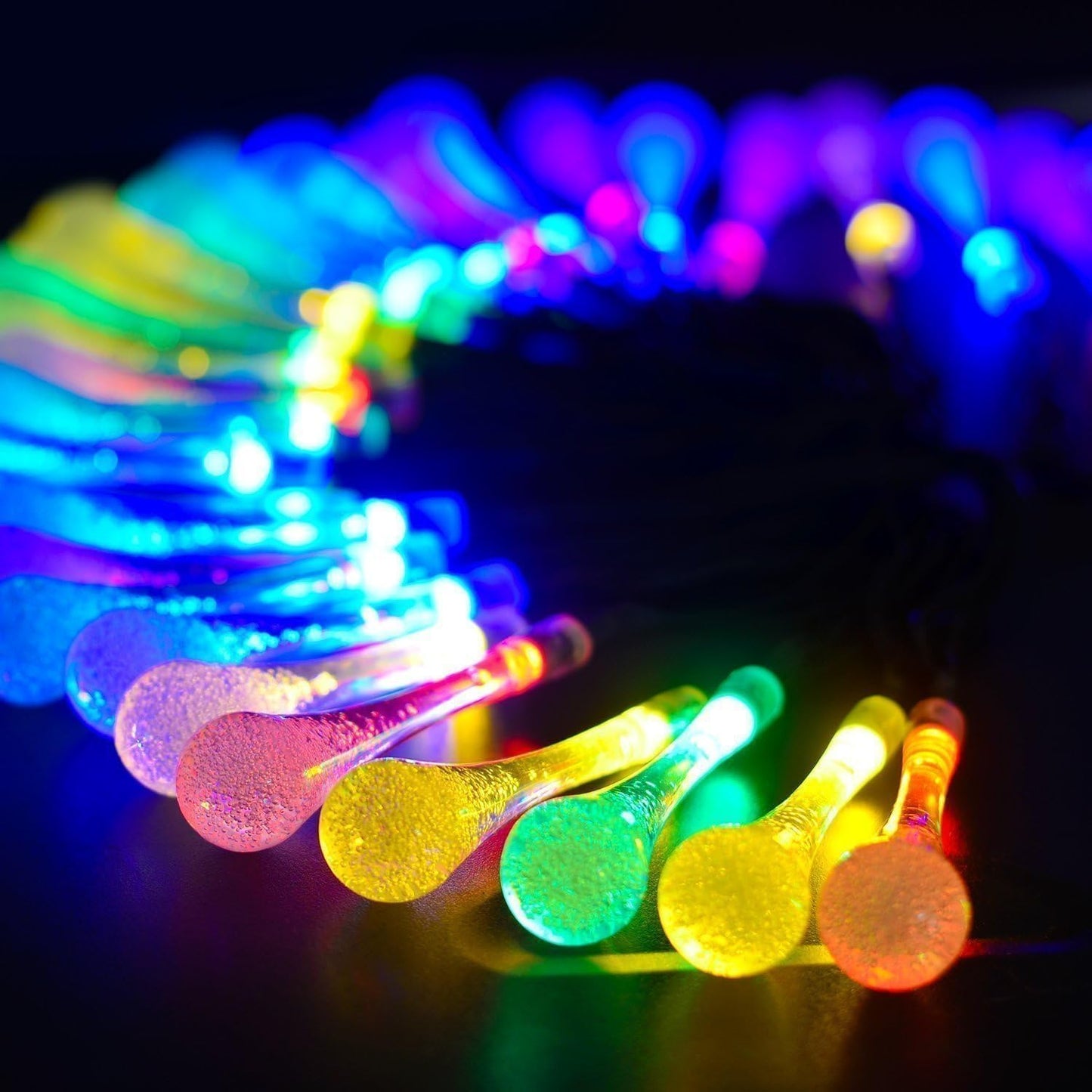 Multi-Color Solar Garden String Lights | Auto On/Off IP44 Waterproof for Patio & Party Decor