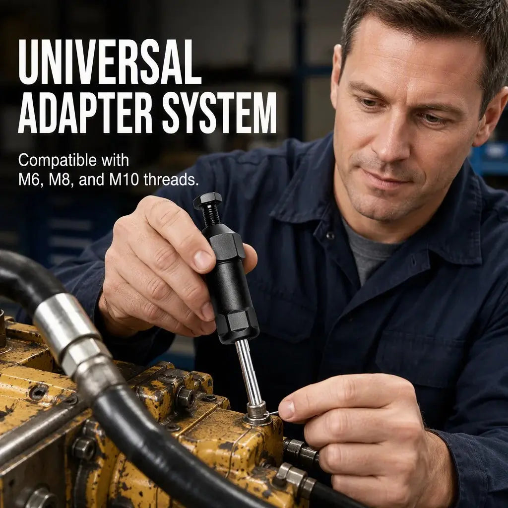 🔧Heavy-Duty Grease Fitting Cleaner – 600 PSI High-Pressure Grease Gun Unclogging Tool with M6/M8/M10 Adapters