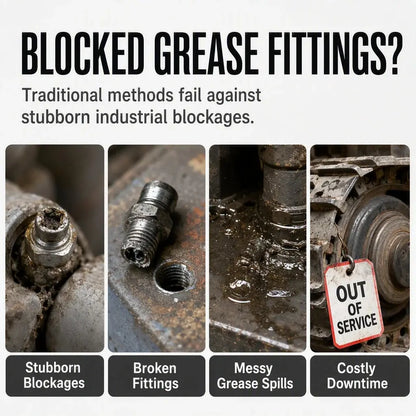 🔧Heavy-Duty Grease Fitting Cleaner – 600 PSI High-Pressure Grease Gun Unclogging Tool with M6/M8/M10 Adapters