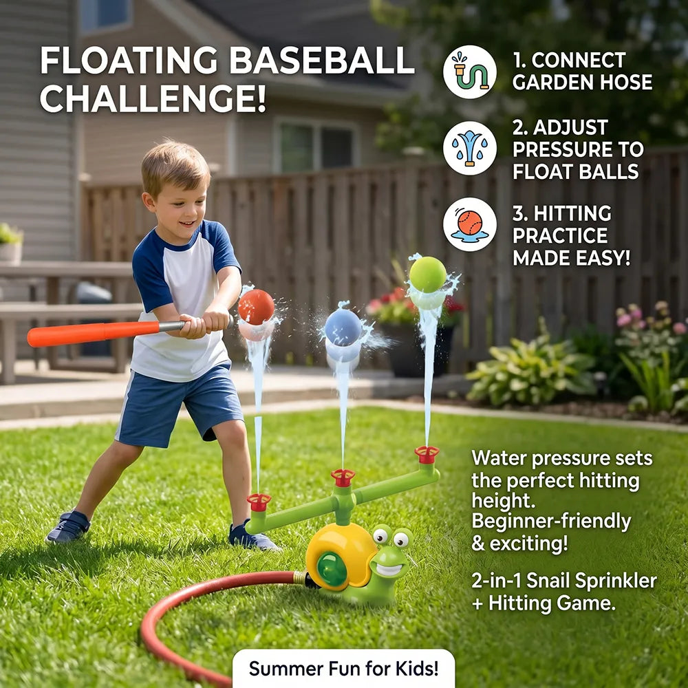 🐌 2-in-1 Snail Sprinkler Baseball Toy for Kids