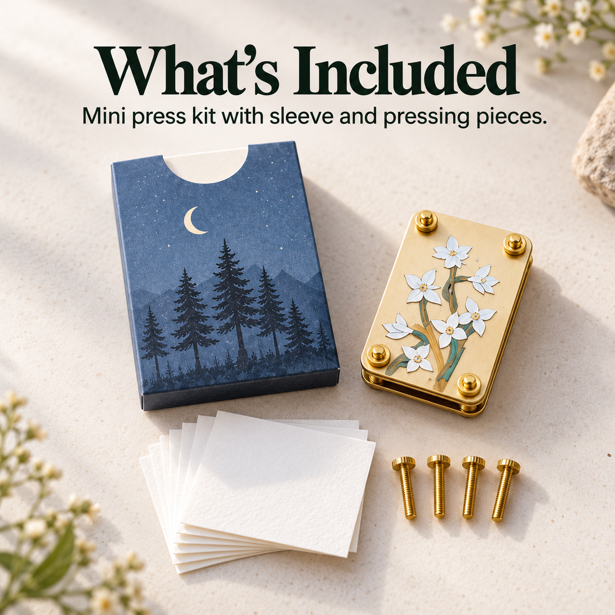 ✨Mini Embossing Tool | Small Portable Pocket-Sized Embosser🌸(Includes 20 Sheets of Paper and a Wrench)