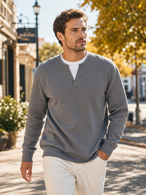 Layered Comfort Waffle Tee