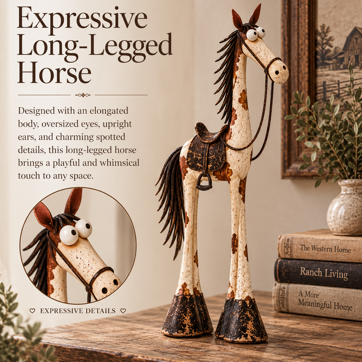 Whimsical Western Cowboy & Horse Figurine Duo 🐴🤠