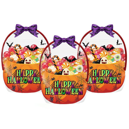 24/50 Pcs Halloween Goodie Bags Plastic Candy Bag Trick or Treat Bags with Cauldron Skeleton black Cat Skull Pumpkin Design,Treat Bags for Student Teacher Colleagues Neighbors,Classroom Snack Storage for Halloween Birthday Party Favor Supplies