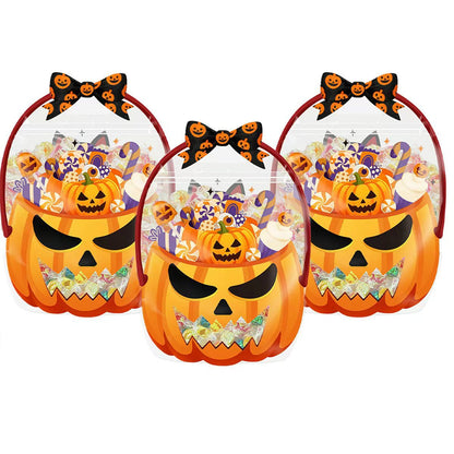 24/50 Pcs Halloween Goodie Bags Plastic Candy Bag Trick or Treat Bags with Cauldron Skeleton black Cat Skull Pumpkin Design,Treat Bags for Student Teacher Colleagues Neighbors,Classroom Snack Storage for Halloween Birthday Party Favor Supplies