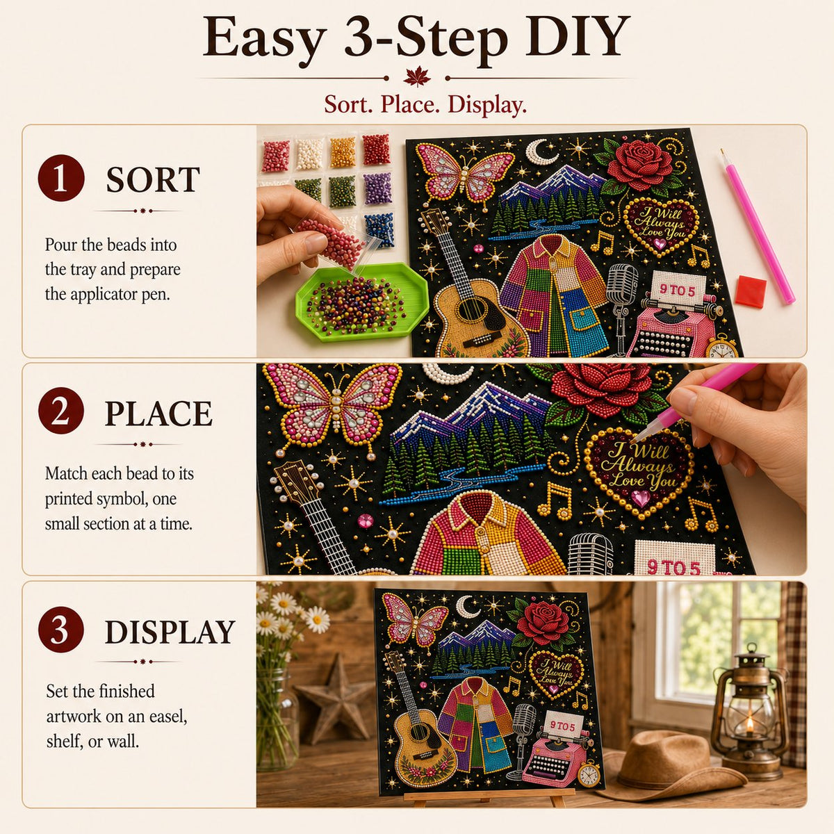 🎤 Premium 3D Pearl Dolly Country Music Tribute Art Kit | Luxury Flocked Canvas with Scratch-Resistant Non-Fading Acrylic Resin Pearls & Faceted Drills DIY Keepsake Decor 💎✨