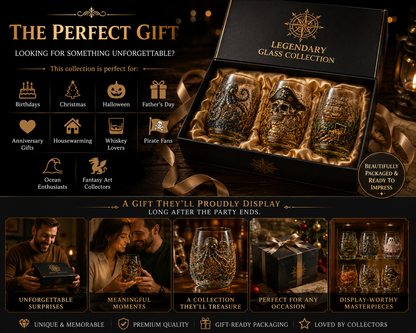 Release The Kraken Pirate Glass Collection — 3-Piece Legendary Ocean Treasure Set - KRAKEN RISE GLass