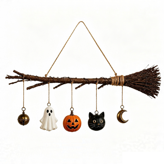 🎃✨ Glowing Witch Broom Wall Hanging | The Perfect Halloween Accent for Any Space