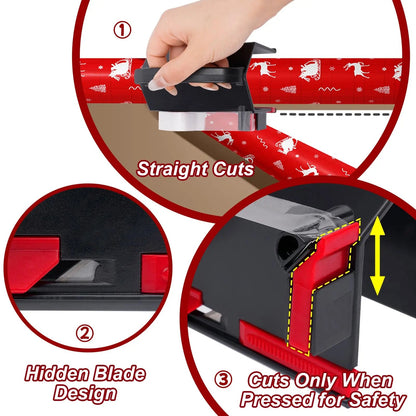 🎁 2-in-1 Wrapping Paper Cutter & Tape Dispenser
