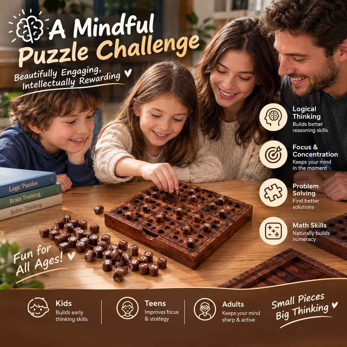 💕Hot sale 49% OFF🧩 Wooden Sudoku Set & Guide