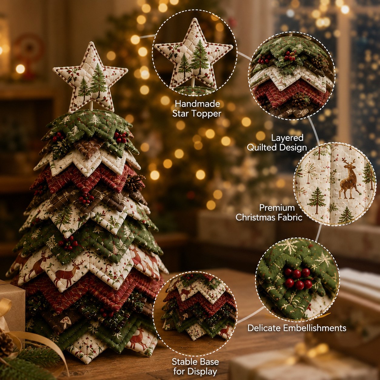 DIY Quilted Fabric Christmas Tree Kit