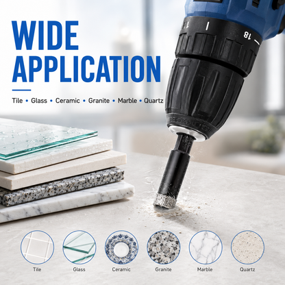 6 Pcs Diamond Drill Bits Set, 1/4 5/6 3/8 1/2 Inch Brazed Diamond Drill Bits for Precision Drilling in Tile Ceramic Glass Granite Marble Masonry
