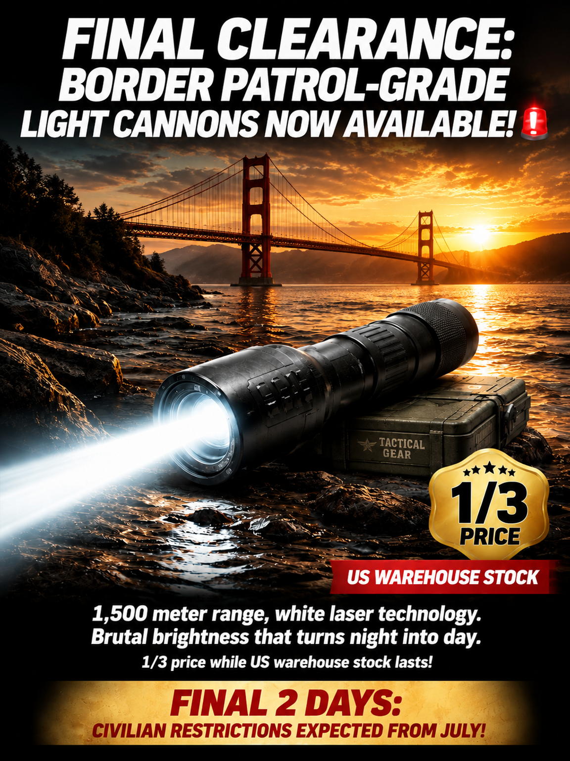 🔦High Power Zoomable White Laser Flashlight🔥