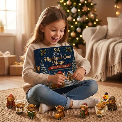 🐮 24 Days of Highland Cow Magic Advent Calendar – 24 Collectible Christmas Cow Surprises