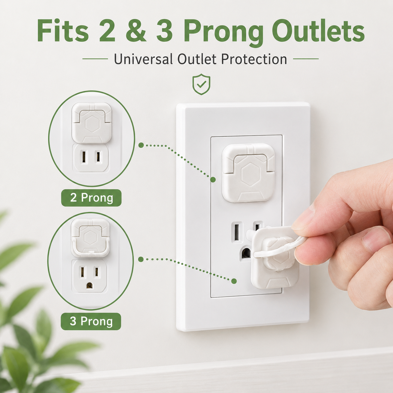 ✨ Baby Proof Socket Covers with Smart Handle Design – Fits 2 & 3 Prong Outlets for Easy Parent Removal