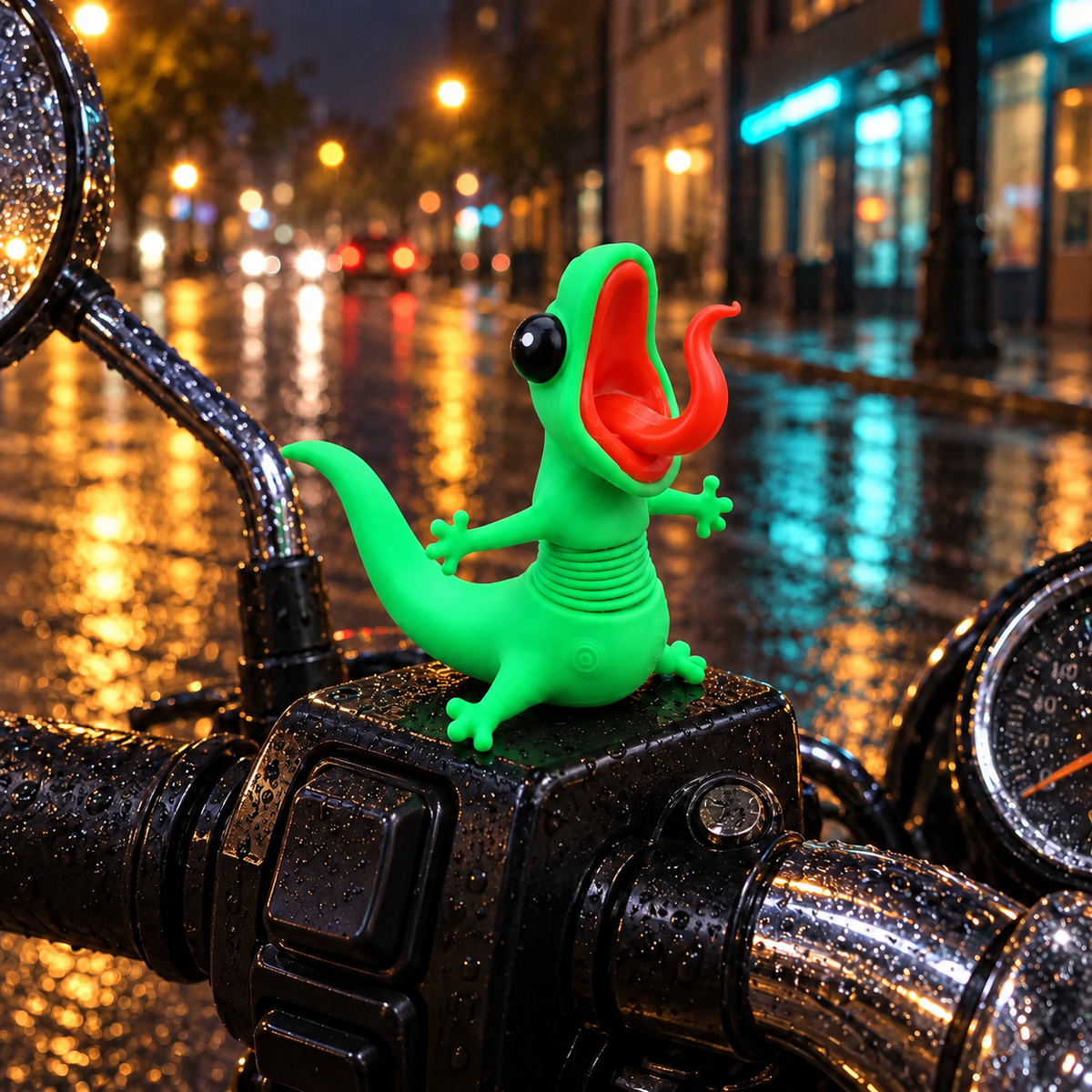 🦎🏍️ Roadside Lizard Buddy – Car & Motorcycle Decor