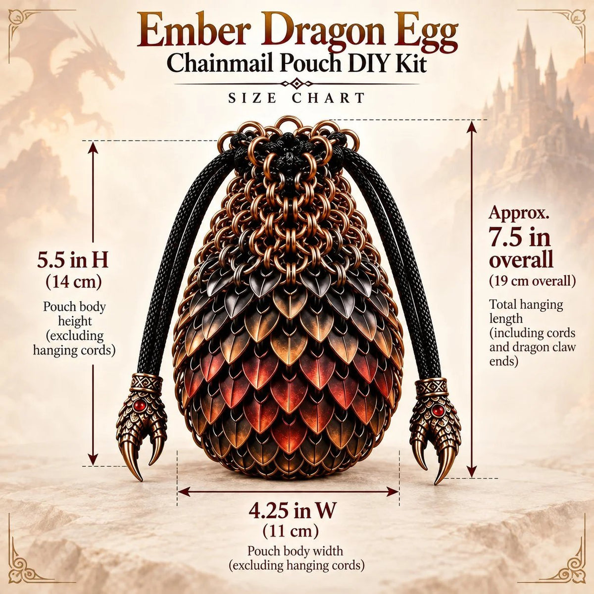 Dragon Egg Chainmail Pouch DIY Kit – 8 Fantasy Styles